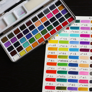 Semi Art 50 Wasser Farben Künstler Solid Aquarelle Aquarell farben Set Mit Zinn-Box & Wasser Pinsel Stift Acuarelas Aquarela Art.-Nr.