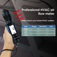Anémomètre portatif Holdpeak Hp-5000d, capteur de vitesse du vent rotatif pour la mesure du débit d'air, anémomètre HVAC
