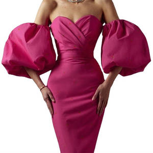 Manches <span class=keywords><strong>de</strong></span> <span class=keywords><strong>bonne</strong></span> qualité élégant rétro imprimé fleuri fête Club robes sexy dos nu froncé robe moulante pour les femmes - Product Image 4