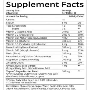 Gummies per capelli da donna con etichetta privata multivitaminico Multi vegano con Omega-3, folato, miscela di collagene vegano - Product Image 6