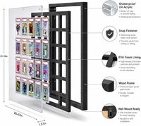 Kotak Display Kartu Olahraga FSC Wood Wall Mount untuk Baseball, Basket, Sepak Bola, Hoki, Sepak Bola Amerika, dan Lainnya, dengan Bingkai Display untuk 25 Kartu Graded