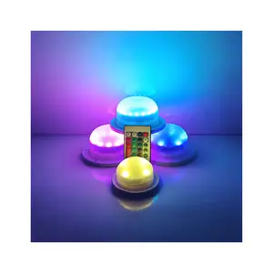 Wireless LED Lamp Bases for Led Night Light USB Cordless Under Table Lighting 10 Plastic Round ABS Modern White Infrared Remote