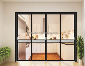 Puerta <span class=keywords><strong>corredera</strong></span> de puente roto 68 personalizada, Partición de cocina de cristal de aleación de aluminio de acero inoxidable moderna para interiores de hoteles Fo - Product Image 1