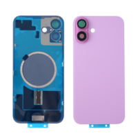 Remplacement de Vitre Arrière OEM pour iPhone 16/16 Plus, Verre Arrière Design Barre avec Cadre, Plaque Métallique et Anneau Magnétique