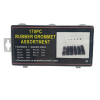 170 PCS Kit d'assortiment de bouchons de trou de pare-feu en caoutchouc Kit de joint d'anneau d'oeillet pour l'automobile, la pompe et l'appareil électrique
