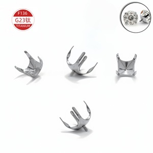 F136 Titanium Alloy Four Prong <b>Earring</b> Studs <b>3mm</b> 4mm 5mm 6mm 7mm 8mm For <b>Earring</b> Making DIY Jewelry Accessories - Product Image 2