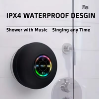 Haut-parleur Bluetooth sans fil de haute qualité pour douche, rond, flottant, étanche, mini haut-parleur intelligent USB avec ventouse pour extérieur