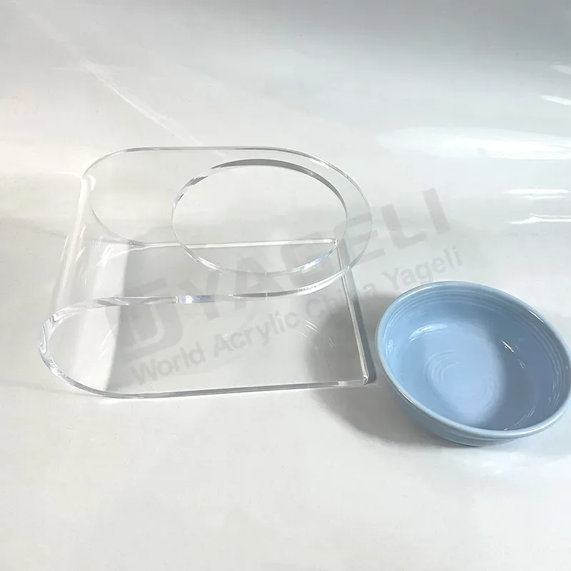 Suporte de acrílico transparente para comida de gato, suporte de exibição apenas para exibição