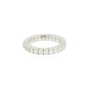 Anillo de eternidad de oro blanco más vendido con diamantes de talla brillante redonda, exquisito anillo de eternidad de plata de ley. - Product Image 2