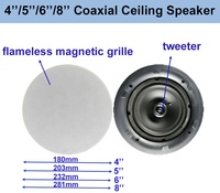 Haut-parleur coaxial sans cadre 20W/10W/5W, grille de 5 pouces, montage au plafond, en ABS, économique, OEM ODM