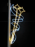 Lampadaire LED extérieur IP65 en forme d'étoile pour décorations commerciales de Noël, résistant au froid, blanc chaud pour l'éclairage des festivals