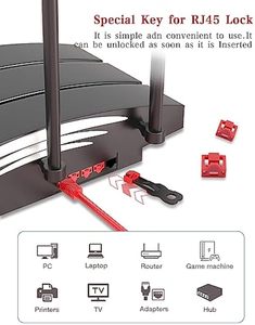1 túi = 24 cái RJ45 cổng khóa với 2 phím, RJ45 Nắp che bụi nữ cổng phích cắm bảo vệ khóa RJ45 cổng khóa bụi chặn - Product Image 4