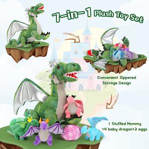 莫里莫斯7pcs 4婴儿2鸡蛋毛绒玩具套装大型毛绒动物散装龙毛绒动物 - Product Image 4