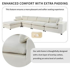 Personnalisation style <span class=keywords><strong>U</strong></span> rembourré énorme grand convertible de grande taille dormir moelleux canapé-lit modulaire sectionnel nuage canapé ensemble de canapé - Product Image 3