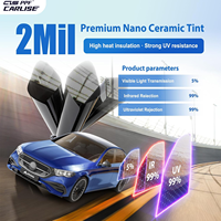 Película Polarizada para Ventanas de Auto, PET 5%-70% VLT, Control Solar, Nano Tinte en Rollo, Alto Rendimiento, Anti-Rayones, Negra, 99% UV, 90% IR