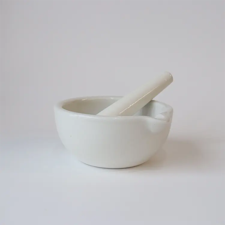 60mm/80mm/90mm/100mm/130mm/160mm/216mm/254mm Porcelain Mortar and Pestle Mixing Grinding Bowl Set White Lab Kit Tools