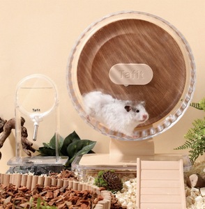 Tafit silenziose ruote per criceti con piano di sostegno in venatura del legno a doppio cuscinetti regolabili in altezza per accessori per criceti in Siria - Product Image 1