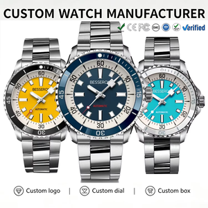 นาฬิกาข้อมือผู้ชายระบบออโตเมติก GMT แบบกำหนดโลโก้ OEM สายสแตนเลส ขอบหน้าปัดแบบ Diver เข็มเรืองแสง กลไก Orient - Product Image 1