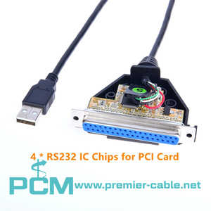 Usb để db37 <span class=keywords><strong>PCI</strong></span> thẻ nhanh nối tiếp Breakout cáp thông tin liên lạc với 4X RS232 IC chip - Product Image 2