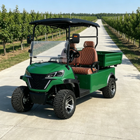 Voiture de golf électrique tout-terrain Rainbow 72V certifiée CE, freins à disque, 2 places personnalisées avec benne arrière hydraulique, autonomie 70-90 km
