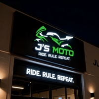 Enseigne lumineuse LED 3D personnalisée pour magasin de motos, enseigne de devanture de magasin, pour centre commercial et entreprises, lettres en relief murales pour entreprises