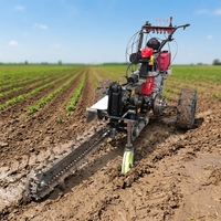 Zanjadora de Cadena Manual Pequeña de Doble Cable para Uso Agrícola en Huertos y Granjas, 2 Ha por Hora