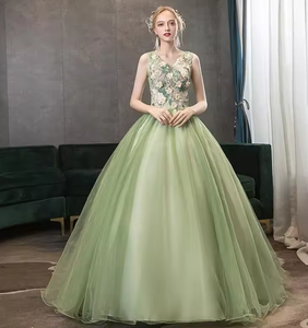 Nuevo Examen <span class=keywords><strong>de</strong></span> arte vocal coro canción popular Canto traje <span class=keywords><strong>de</strong></span> actuación falda tutú femenina larga gasa colorida noche - Product Image 2