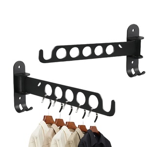 Étagère murale en acier inoxydable 304, étendoir pliant <span class=keywords><strong>invisible</strong></span> pour balcon, sans perçage, pour séchage au soleil dans la salle de bain, pour suspendre les vêtements - Product Image 1
