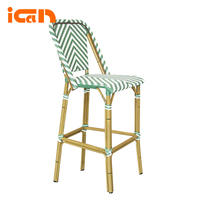 Chaises de comptoir d'extérieur en rotin imperméables, tabourets de bistrot, mobilier de bar, chaises hautes de jardin en osier