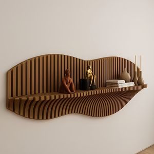 Étagère murale suspendue en bois massif ML-WD035, support durable pour la salle de bain, la buanderie, le salon - Product Image 5