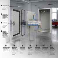 Tableau de commande électrique métallique personnalisé avec interrupteur de transfert automatique double alimentation, armoire de distribution d'alimentation principale