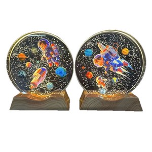 Groothandel Driedimensionale 3d Intern In Kleur Gedrukte Lichtgevende Ruimtevaart Kristallen Ornamenten Nieuwe Grensoverschrijdende Glasgravure - Product Image 5