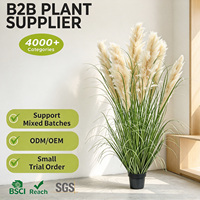 Grande Herbe de la Pampa Artificielle Naturelle et Volumineuse de 150 cm, Plante en Pot Effet Plume pour la Décoration de Villas de Luxe, Entrées et Consoles