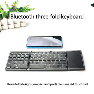 Tastiera Wireless <span class=keywords><strong>3</strong></span> pieghevole Mini Tri-pieghevole BT tastiera con <span class=keywords><strong>Touchpad</strong></span> per iPad iPhone Windows Mac & Android - Product Image 6