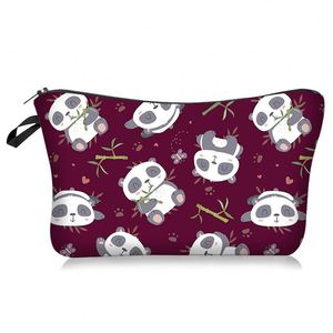 Bolsas de Lápices de PVC con Diseño de Panda, Lindas y Personalizadas, Bolsa de Cosméticos Portátil, Bolsa de Viaje para Maquillaje, Bolsa de Almacenamiento de Archivos con Cierre de Cremallera - Product Image 3