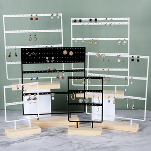 Gioielli di moda <span class=keywords><strong>orecchini</strong></span> Stand Organizer espositore <span class=keywords><strong>albero</strong></span> con vassoio in legno <span class=keywords><strong>porta</strong></span> <span class=keywords><strong>orecchini</strong></span> con fori per Piercing espositore per gioielli - Product Image 2