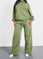 Ensemble de survêtement Y2K pour femme, pantalon large brodé, logo personnalisé, OEM, faible MOQ, vente en gros, style streetwear, sweat à capuche loungewear