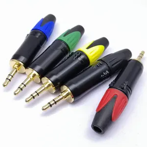 New design Colorful Solder Type 3.5mm Stereo Plug Audio Connector With Five Color 3.5 mm TRS Plug