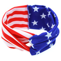Accessoires pour cheveux avec logo personnalisé, bandeau élastique vintage américain avec drapeau rouge