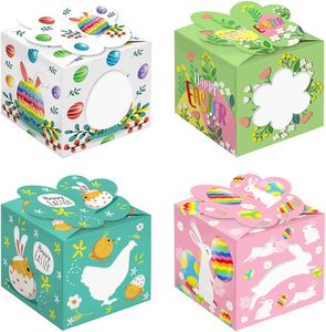 Caja <span class=keywords><strong>de</strong></span> Regalo <span class=keywords><strong>de</strong></span> Pascua, Cesta <span class=keywords><strong>de</strong></span> Cartón con Forma <span class=keywords><strong>de</strong></span> Conejo y Pollo para Dulces, Contenedor Hueco para Golosinas y Galletas con Ventana <span class=keywords><strong>de</strong></span> PVC - Product Image 1