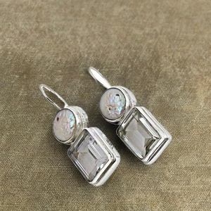 ART PALACE Pendientes de Lujo de Plata 925 Chapados en Platino con Cristales y Perlas para Mujeres y Niñas, para Aniversarios/Fiestas - Product Image 4