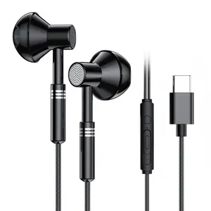 Cantell Earphone Audiophile audio DAC Digital, Headphone kualitas tinggi dengan mikrofon Tipe C berkabel