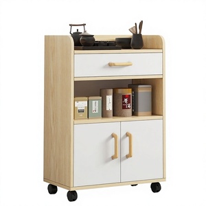 Tea Cabinet Cupboard Kitchen Living Room <strong>Office</strong> Storage <strong>Sideboard</strong> with Wheels Minimalist Modern Design Home Furniture - Product Image 1