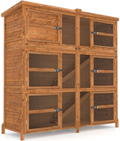 Poulailler extérieur moderne de luxe en bois, étanche, avec grande enclos et cage à mailles étendues, motif uni, facile à nettoyer, toutes saisons, maison pour animaux de compagnie