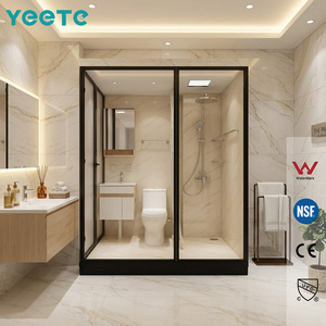 Cabine de douche coulissante double YEETE en <span class=keywords><strong>or</strong></span> brossé avec verre trempé de 8 mm – Fournisseur en gros, décoration de salle de bain de luxe, catalogue pour revendeurs, croissance des ventes - Product Image 1