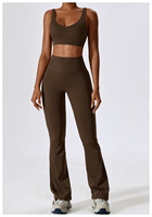 Soutien-gorge de yoga personnalisé et pantalon à jambes larges, pantalon de yoga sexy, de danse orientale avec soutien-gorge, ensemble gilet et pantalon à jambes larges pour femmes