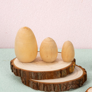 ไข่ไม้ใหม่สำหรับเทศกาลอีสเตอร์ DIY แบบยังไม่เสร็จสมบูรณ์ ปรับแต่งสีและโลโก้ได้ สวยงาม สีสันสดใส W-025 เจ้อเจียง หลายขนาด ของขวัญ ขายส่ง - Product Image 2