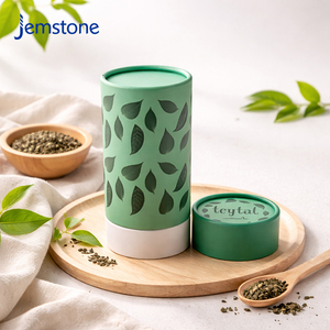 Boîte d'emballage cylindrique en papier kraft recyclable personnalisée pour poudre de matcha, tubes en papier personnalisés pour l'emballage du thé - Product Image 3