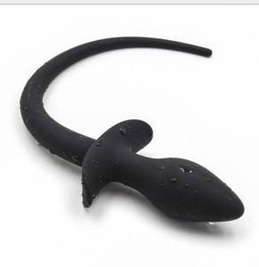 Yüksek kaliteli silikon G spot kadınlar için Anal oyuncaklar seks oyun boncuk fiş/adam popo fiş uzun köpek kuyruğu ile - Product Image 1