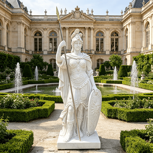 Escultura de Guerrero Europeo en Mármol Blanco para Decoración de Jardín Clásico, Patio o Mansión - Product Image 2